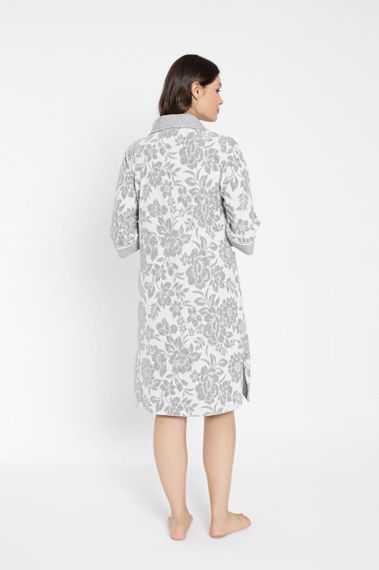 Женский халат Nusa 0505 на молнии, серый 3XL | Зображення 4