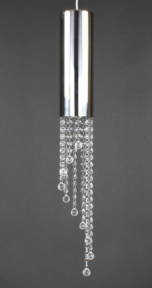 Люстра підвісна на 1 лампочку 27614 Хром 80-200х10х10 см. | Зображення 1