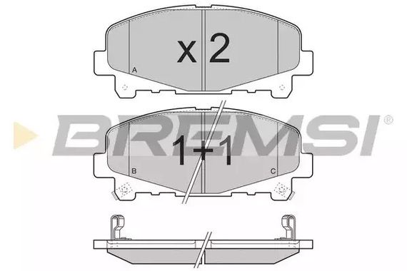 Колодки передні гальмівні Honda Accord VIII 08-(akebono), Bremsi (BP3373) | Зображення 2