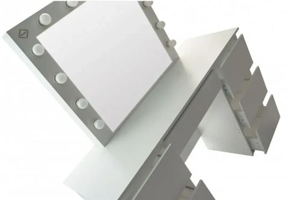 Столик косметичний з дзеркалом і LED-підсвіткою Bonro B072 білий 20000024 | Зображення 4