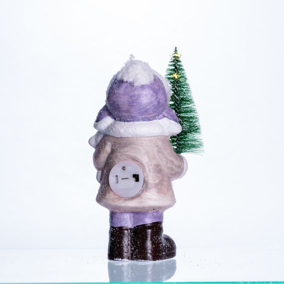 Новорічна фігурка з підсвіткою Дівчинка з ялинкою з фарфору 9×6×18 (см) новорічний декор для дому, квартири, офісу CR-5-4 | Зображення 2