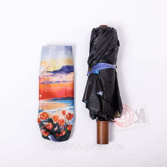 Зонт механический элегантный с принтом прочный надежный из полиэстера диаметр 100 см HP-23-14ML | Зображення 5