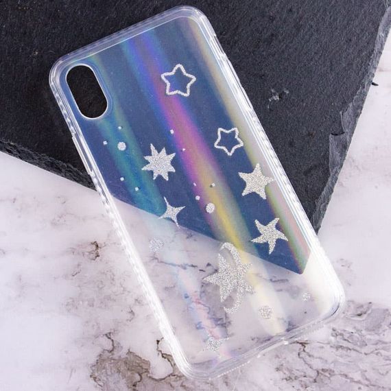 TPU+Glass чехол Aurora Space для Apple iPhone XS Max (6.5") Cтекло, Звезды | Зображення 1
