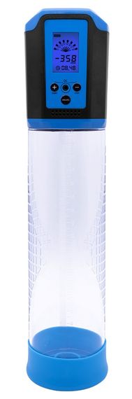 Автоматична вакуумна помпа із зарядкою від USB та LCD дисплеєм CANWIN Passion Pump Men Blue - P648AU Sex Aura | Зображення 1