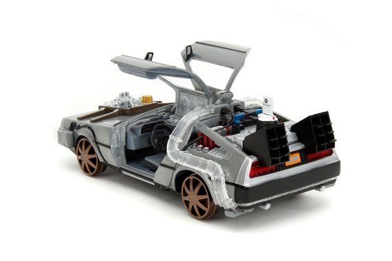 Игровая металлическая машинка Назад в будуйщее 3 Time machine с светодиодами | Зображення 2