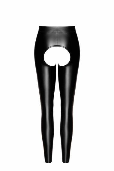 Леггинсы Noir Handmade F304 Taboo, S, black, под латекс, открытые ягодицы и промежность, Черный, XL | Зображення 4