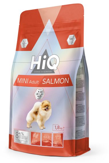 HiQ Mini Adult Salmon сухий корм з лососем для дорослих собак малих порід 1.8 кг