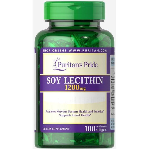 Лецитин Puritan's Pride Soy Lecithin 1200 mg 100 Softgels