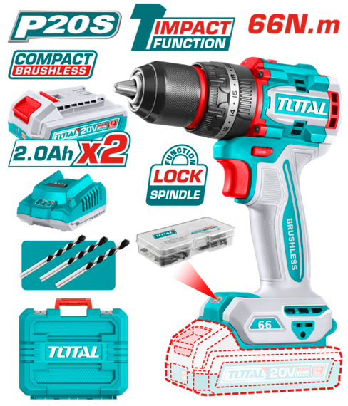Шуруповерт TOTAL TIDLI20668 20В Li-Ion