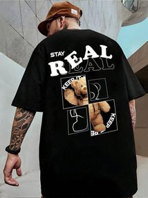 Футболка мужская с принтом повседневная M Черная