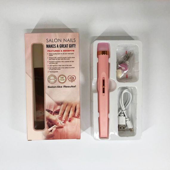 Фрезерний апарат для манікюру Flawless Salon Nails рожевий, Фрезер для манікюру KF-444 для початківців | Зображення 5
