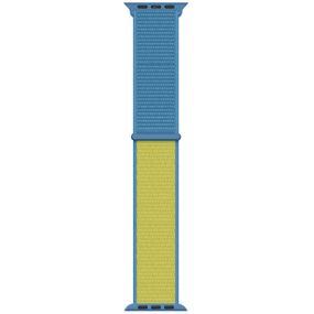 Ремешок Nylon для Apple watch 42mm/44mm/45mm/49mm Зелений/Pine green Blue / Yellow