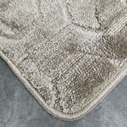 АКЦІЯ Набір килимків для ванної 2шт 50*60см+60*100см Соти Standard світло-сірий + Фіранка PEVA Дариана | Зображення 3