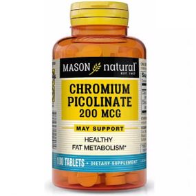 Микроэлемент Хром Mason Natural Chromium Picolinate 200 mcg 100 Tabs