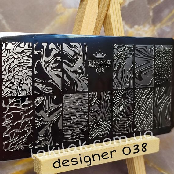 Пластина 038 для стемпінгу Designer Professional (12х6см)