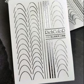 Фольгированный слайдер для френча RichColor 069 (серебро) на водяной основе (6.5x9.5см)