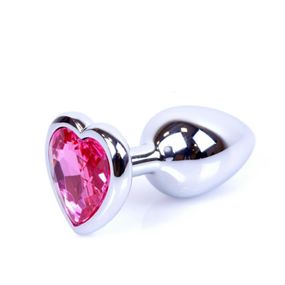 Анальна пробка - Jewellery Silver Heart Plug - Light Pink