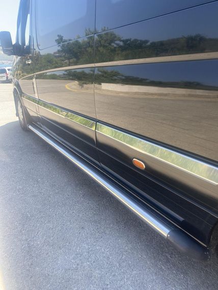 Молдинги на дверь (нерж.) Средняя. OmsaLine - Итальянская нержавейка для Volkswagen Crafter 2006-2017 гг | Зображення 8