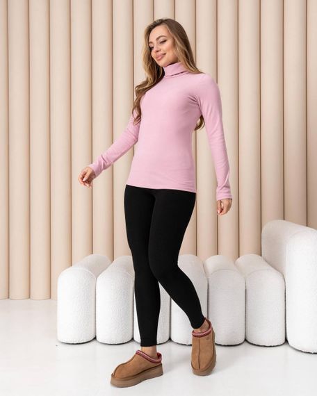 Жіноча тепла водолазка-гольф напівшерсть на термофлісі колір рожевий розмір 42/44 DM09.09 | Зображення 1