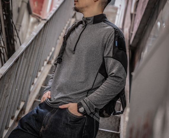 Тактична сорочка Emerson Blue Label Hunter Long Sleeve Polo Сіра XXL | Зображення 4