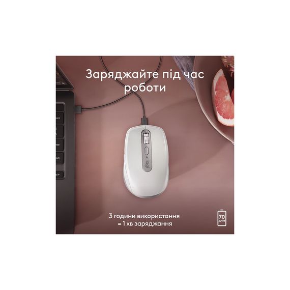 Мишка Logitech MX Anywhere 3S для MAC Wireless Pale Grey (910-006946) | Зображення 4