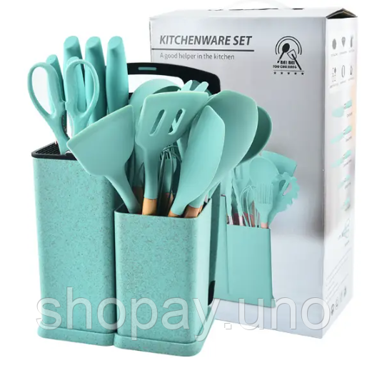 Кухонний набір ножів та аксесуарів Kitchenware Set, 20 предметів ∙ Інструменти для кухні з підставкою та обробною дошкою | Зображення 1