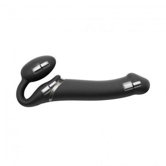 Безремінний страпон з вібрацією Strap-On-Me Vibrating Black L, діаметр 3,7см, пульт ДК, регульований Sex Aura | Зображення 4