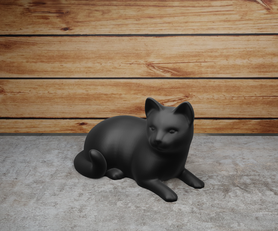 Статуетка, що лежить кот Чорний, 140, 230 | Зображення 1