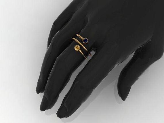 Женское кольцо из желтого золота с фианитами 18 | Зображення 5