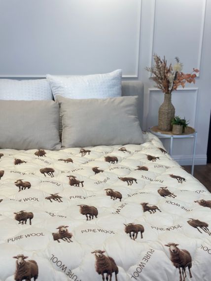 Ковдра полуторна з з овечої вовни Arda Pure Wool 21433 150х210 см бежева | Зображення 7