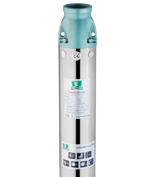 Насос глибинний відцентрований багатоступінчатий Pumpman 3,5SEM2-10-0,55 кВт Hmax 53 м Qmax 3,5 куб.м 550 Вт (CV033198) | Зображення 3