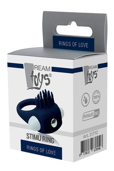 Эрекционное кольцо Dream Toys Rings of Love с усиками, синего цвета Sex Aura | Зображення 3