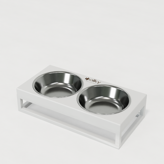 Миски на подставке для маленьких собак и котов Hollky Base XS (2 × 0,25 л) BXS-28145-WHWH | Зображення 2