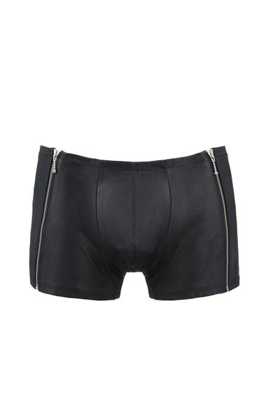 Мужские кожаные боксеры с молниями Passion 049 SHORT MATT XXL/XXXL Black sexstyle | Зображення 2