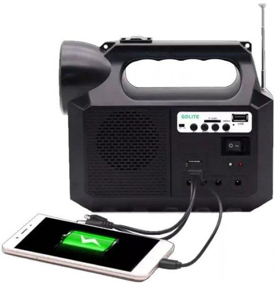 Портативна зарядна станція GDLITE GD-8017 Music Світильник аварійного освітлення радіо плеєр павербанк | Зображення 16