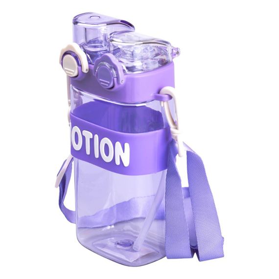 Пляшка для води з трубочкою 550 мл спортивна пластикова пляшка для тренувань Фіолетова HP-14-49V | Зображення 2