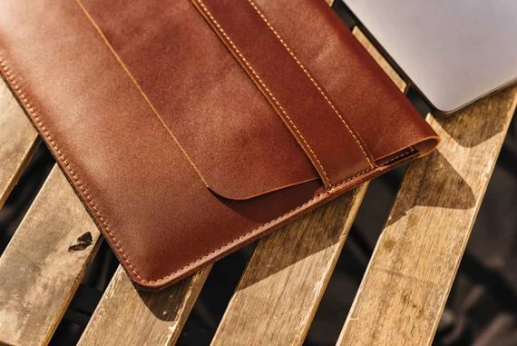 Шкіряний чохол для ноутбука Skin and Skin Sleeve 15.6 Коньячний (LC04CO-15) | Зображення 4