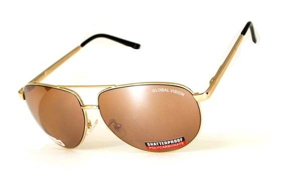 Окуляри захисні Global Vision Aviator-4 (drive mirror), коричневі лінзи | Зображення 1