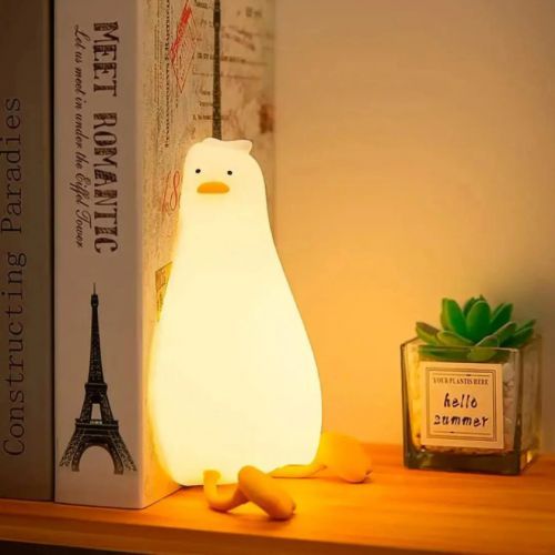 Нічник силіконовий "Качка Lie in peace duck sleep Lamp", акумулятор | Зображення 2