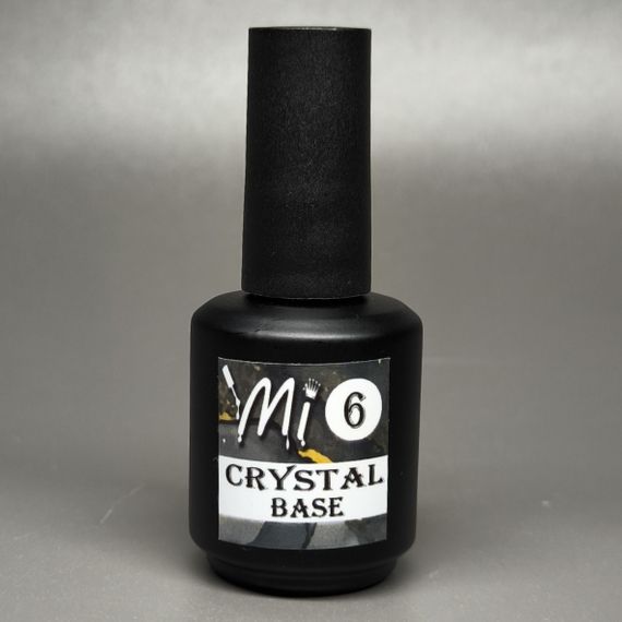 Crystal base Mi #6 (молочная база с черно-бело-золотой стружкой) 15мл (бутылочка с кисточкой)