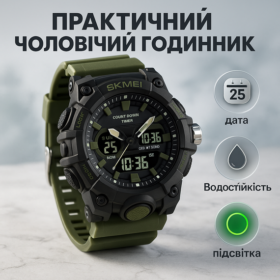 Годинник для військової та тактичної діяльності SKMEI, Брендовий чоловічий годинник UI-47
