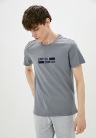 Футболка чоловіча з принтом напис сірий, 3XL