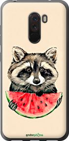 Чохол на Xiaomi Pocophone F1 Єнотик з кавуном "4605t-1556-2448"