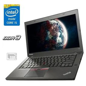 Ноутбук Б-клас Lenovo ThinkPad T450s / 14" (1920x1080) IPS / Intel Core i5-5200U (2 (4) ядра по 2.2 - 2.7 GHz) / 8 GB DDR3 / 128 GB SSD / Intel HD Graphics 5500 / WebCam / VGA б/в