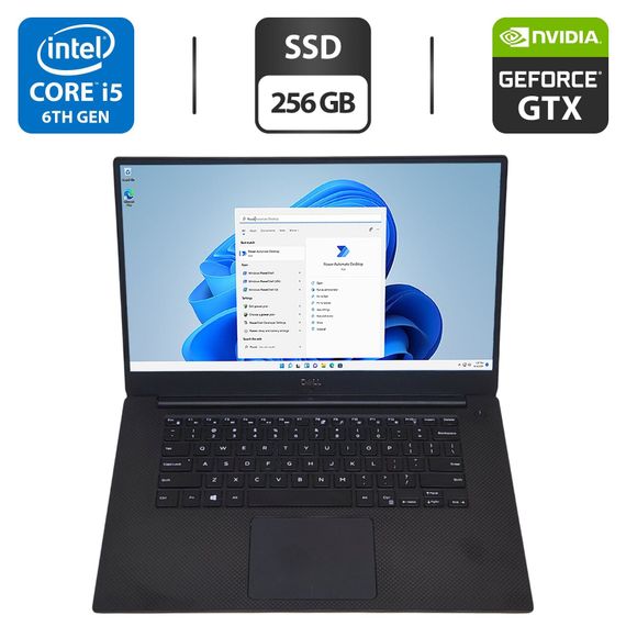 Мобільна робоча станція Dell XPS 15 9550 / 15.6" (1920x1080) IPS / Intel Core i5-6300HQ (4 ядра по 2.3 - 3.2 GHz) / 12 GB DDR4 / 256 GB SSD / nVidia GeForce GTX 960M, 2 GB GDDR5, 128-bit / WebCam б/в