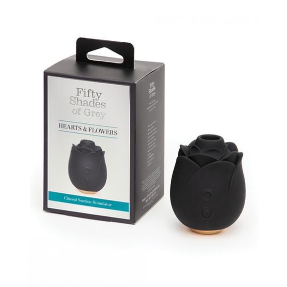 Клиторальный стимулятор в форме розы Fifty Shades of Grey Rose Clitoral Suction черного цвета Sex Aura | Зображення 7