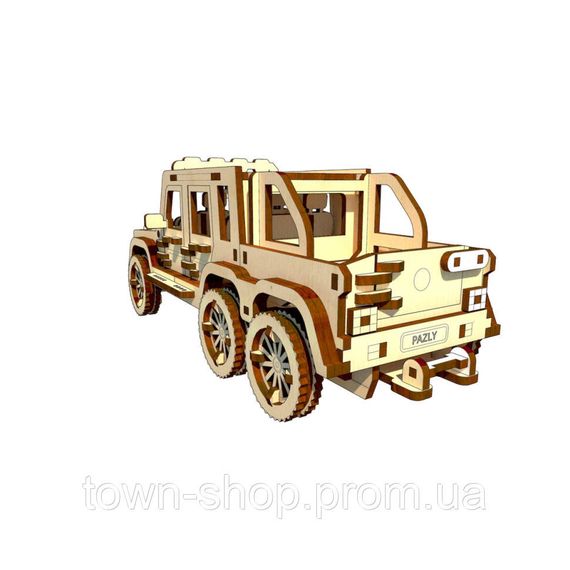 Деревянный конструктор "Пикап 6х6" OPZ-001, 174 детали | Зображення 6