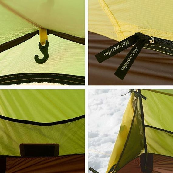 Намет двомісний з футпринтом Naturehike Opalus NH20ZP001, 210T, помаранчевий | Зображення 5