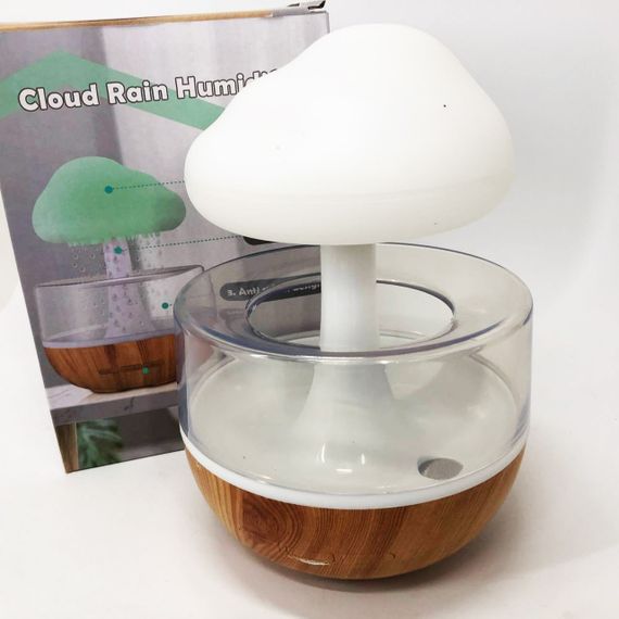 Нічник-зволожувач з ефектом дощу Cloud Rain Humidifier, Аромадіфузор зволожувач повітря для дому | Зображення 1