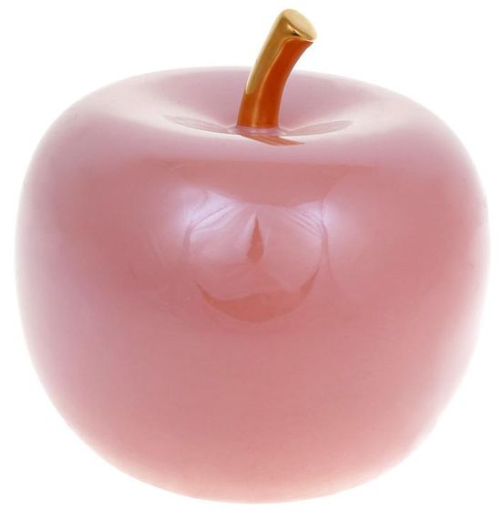Декоративна порцелянова фігурка Apple 16х16х15см рожевий перламутр із золотом